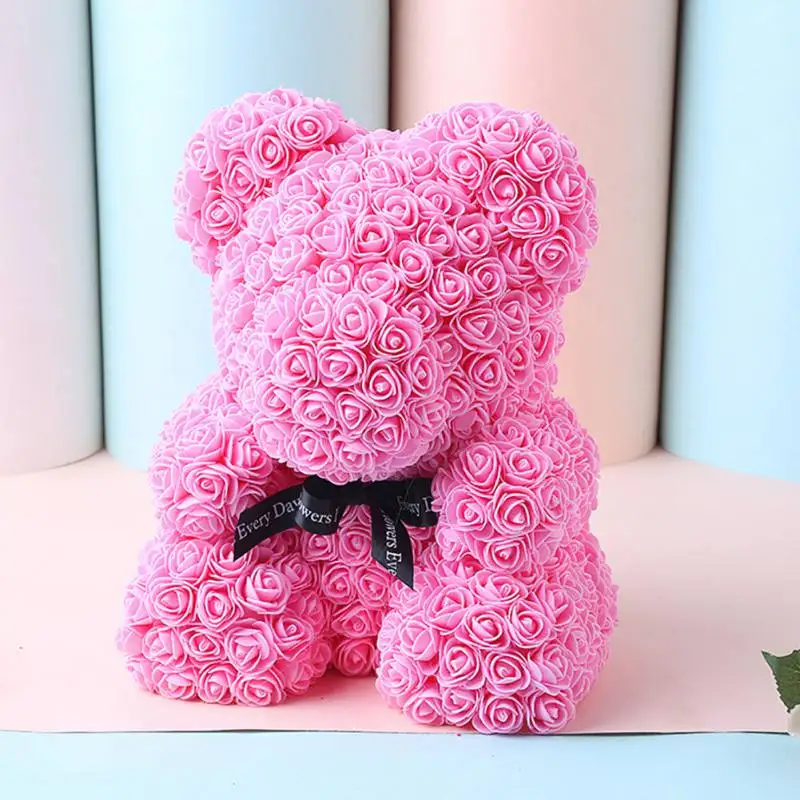 

Valentine's Day Teddy Bear Artificial Mini Rose Bear Flower Christmas Birthday Gifts Home Decor Festival Party Supplies