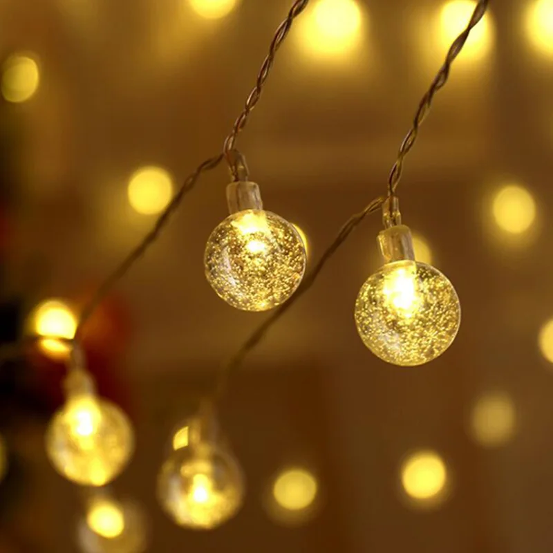 LED Bubble Ball String Lamp 40/50led Garland battery powered string lights Fairy Lights for Christams Valentine's DIY Decoration