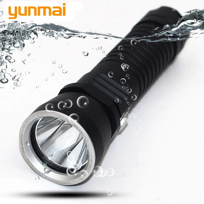

z30yunmai D26 Diving Led Flashlight Torch Light XM-L L2 ON / OFF Stepless Dimming Waterproof Underwater 150m by 26650 Battery