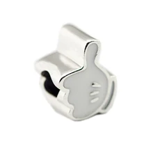 Белые эмалированные Подвески Подходит Пандора браслеты 925 серебро мышь знаковые перчатки бусины для изготовления ювелирных изделий Berloque