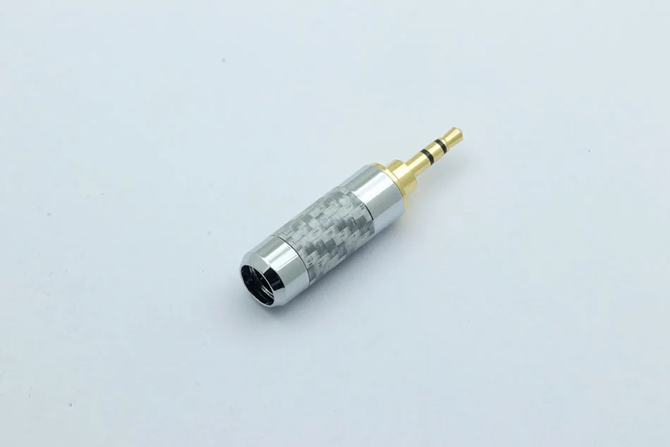 Джек 2,5 мм 3 полюс стерео штекер углеродного волокна адаптер позолоченный аудиокабель Проволочный припой разъем для кабеля 6 мм