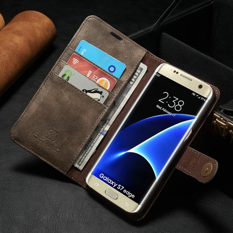 Чехол из натуральной кожи с магнитной подставкой и откидной крышкой для Samsung S20 S10