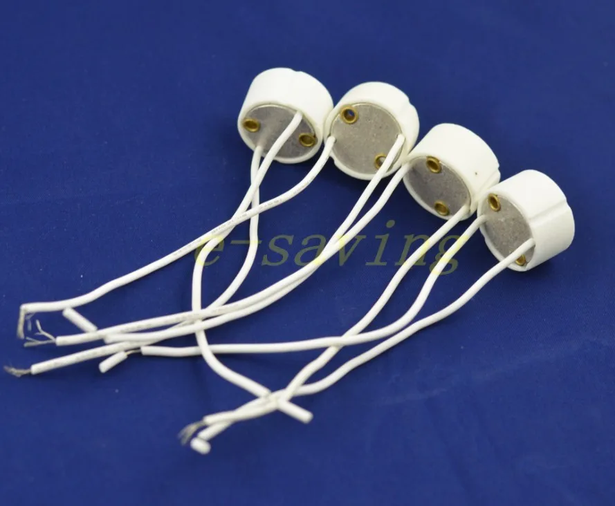 50pcs GU10 Socket base Ceramic led bulb halogen Lamp light holder Wire Connectorin Connectors
