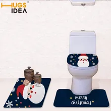 HUGSIDEA Merry Christmas печатных ванной wc, сиденье для унитаза покрытие снеговик три части подушка для унитаза ковер веселое Рождество ковер