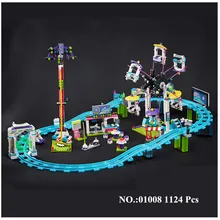 H HXY IN STOCK 01008 1124Pcs Genuine Educational Funny Amusement Park Roller Coaster Building Block