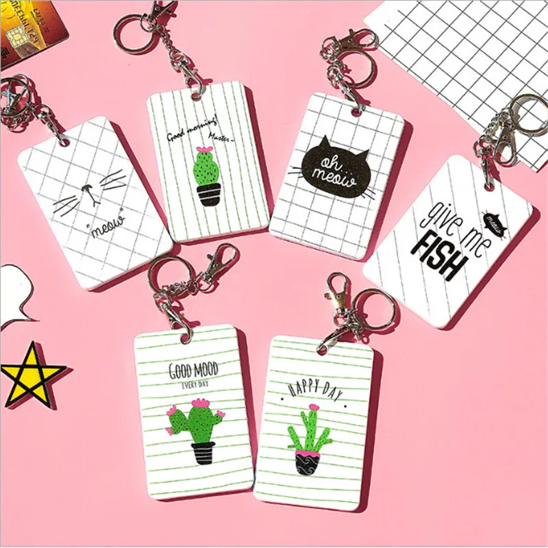 

1PC Cartoon Animal Cute Card Holder Women Cover Bag Bus Card School Job Id Card Passport Holder Case With key bags 783787