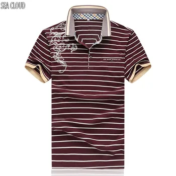 

Free shipping Summer male short-sleeve Striped T-shirt men t shirt half sleeve t shirt turn-down collar tshirt men