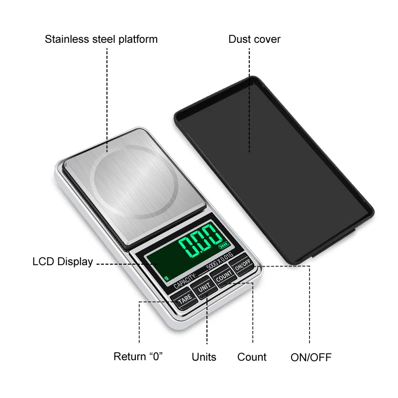 Digital Scale Mini Precision 0.01g /0.1g pocket Digital Scales For Gold Bijoux Sterling jewelry weight Balance Gram Electronic Scales