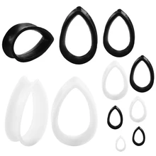 SWANJO 1 пара Гибких Силиконовых заглушек для ушей, измерительные пробки, пробки, туннели, ювелирные изделия для тела, пирсинг, носилки, расширители для каплей