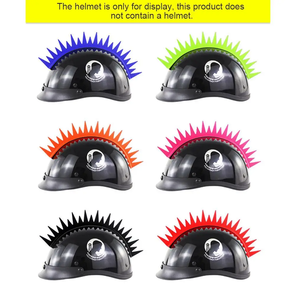 

Funny Motorcycle Dirtbike Rubber Helmet Mohawk Peel Stick Spikes Full Face Helmets Motorcycle Decoration Accessories