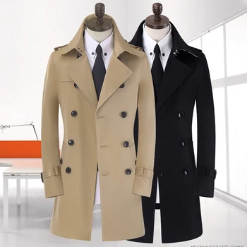 

new arrival Winter coat men's long design slim overcoat casual thermal trench outerwear super large plus size S -9XL 10XL