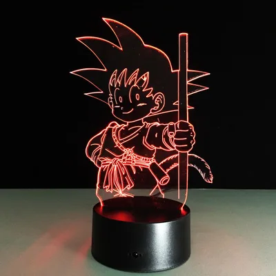 Dragonball мультфильм 3D светодиодный стерео Night Light Создать Настольная лампа с сенсорным 7 цветов изменить огни для фонарь для спальни подарок для детей - Испускаемый цвет: style 10