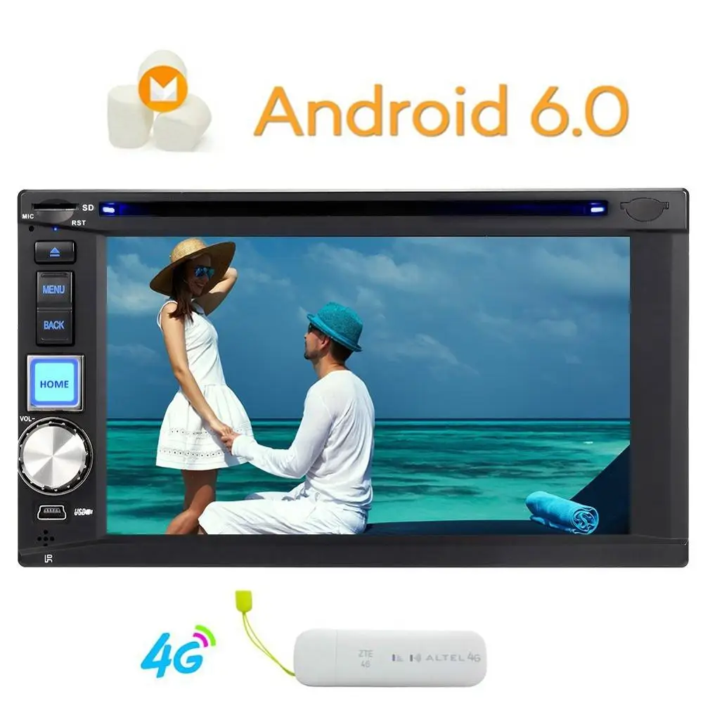 Четырехъядерный Android 6 0 Авто Радио Стерео 2Din головное устройство 2 &quotgps Навигация