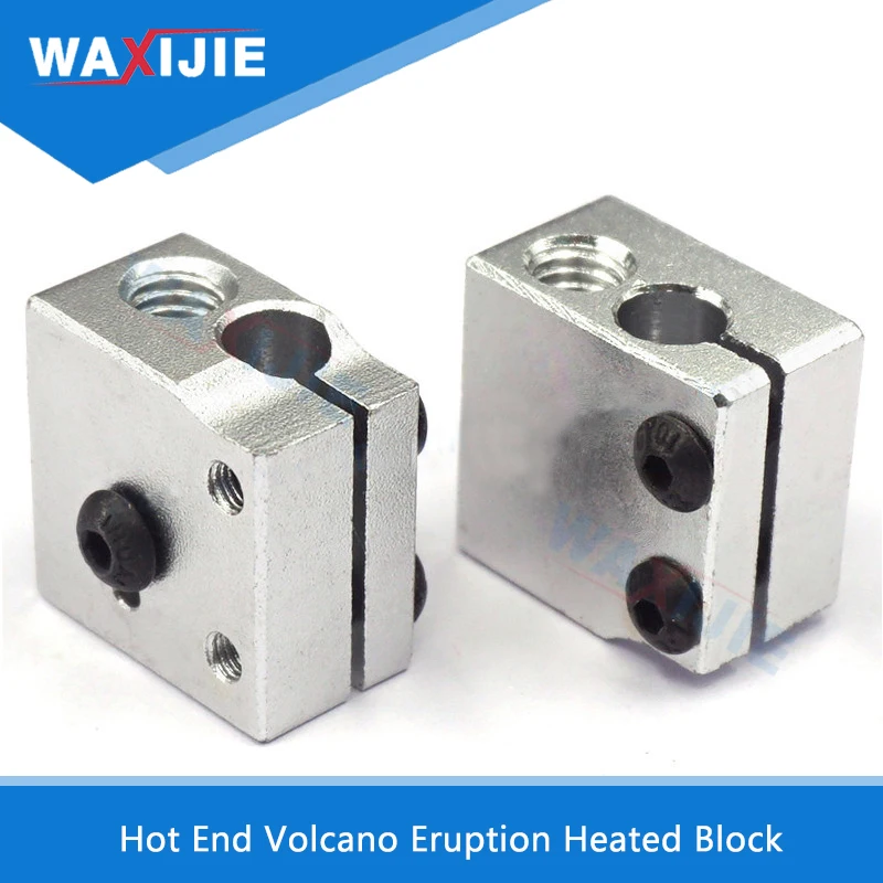 

Heated Block Volcano Eruption Hot End Aluminium heat Part For 1.75mm 3mm Filament V5 V6 Extruder J-head Heater 3D Printer Parts