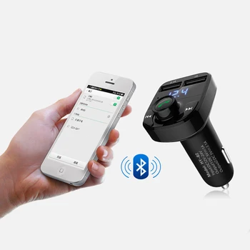 

Bluetooth Handsfree Car Kit FM Transmitter Aux Modulator Car Audio MP3 Player Auto Bluetooth Adapter Aux Dual USB Car Charger