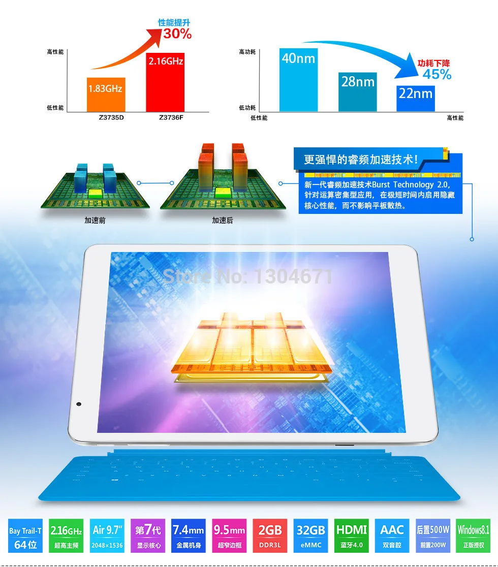 Новинка! Прибытие Teclast X98 air ii четырехъядерный 9,7 дюймовый планшетный ПК Z3736F 2G LPDDR3 32G eMMC 2048X1536 HDMI