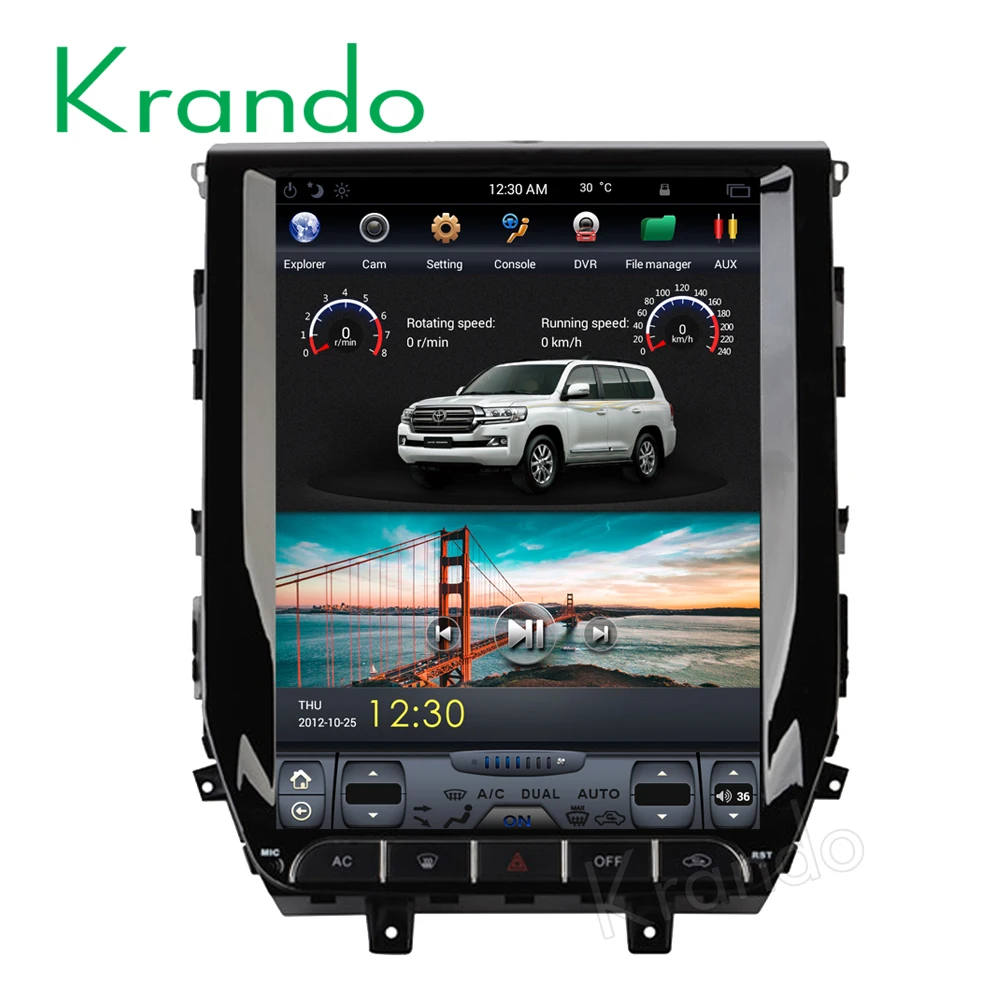 

Krando Android 8.1 12.1" Vertical screen car audio radio player for Toyota Land Cruiser 2016+ GPS navigation with bluetooth