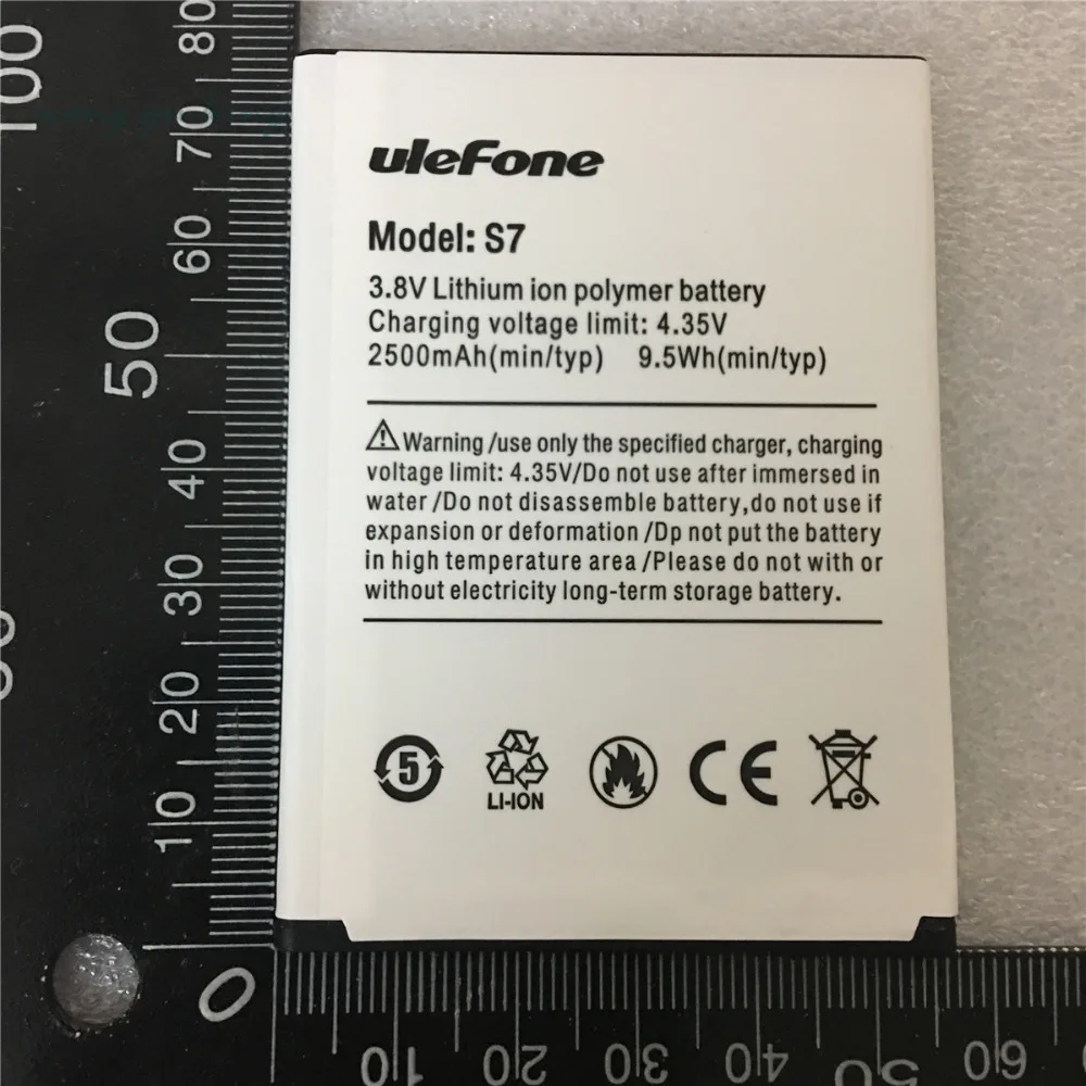 Аккумулятор для мобильного телефона Ulefone S7 аккумулятор 2500 мАч аккумулятор 5,0 дюйма долгое время ожидания ulefone