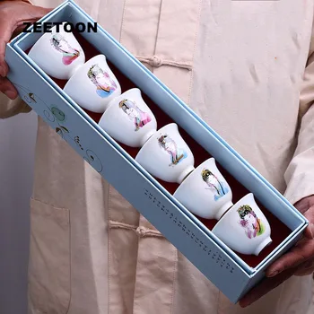 

60ml Chinese Style Tea Cup Ceramic Porcelain Hand Painted Art Teacup Master Small Tea Bowls Drinkware Teaware Decor Gift Box