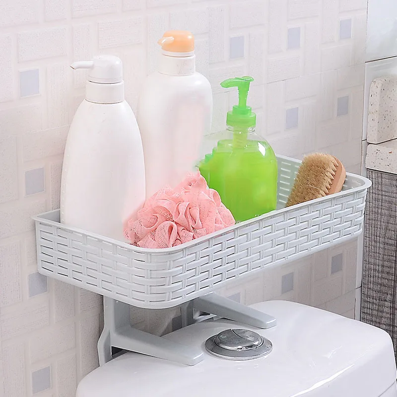 Bathroom Storage Shelf Toilet Storage Racks Bathroom Wall Sucker Storage Box Sundries Organizer Case 4 Colors