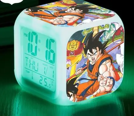 Dragon Ball детские часы светодиодный Будильник украшение дома reloj despertador 7 цветов флэш цифровые часы