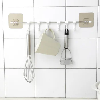 

No-Nail, Strong, No-Mark, Stick Hook Behind Bathroom Door, No-Punching, Multi-Functional Six Sets Of New Row Hook Products