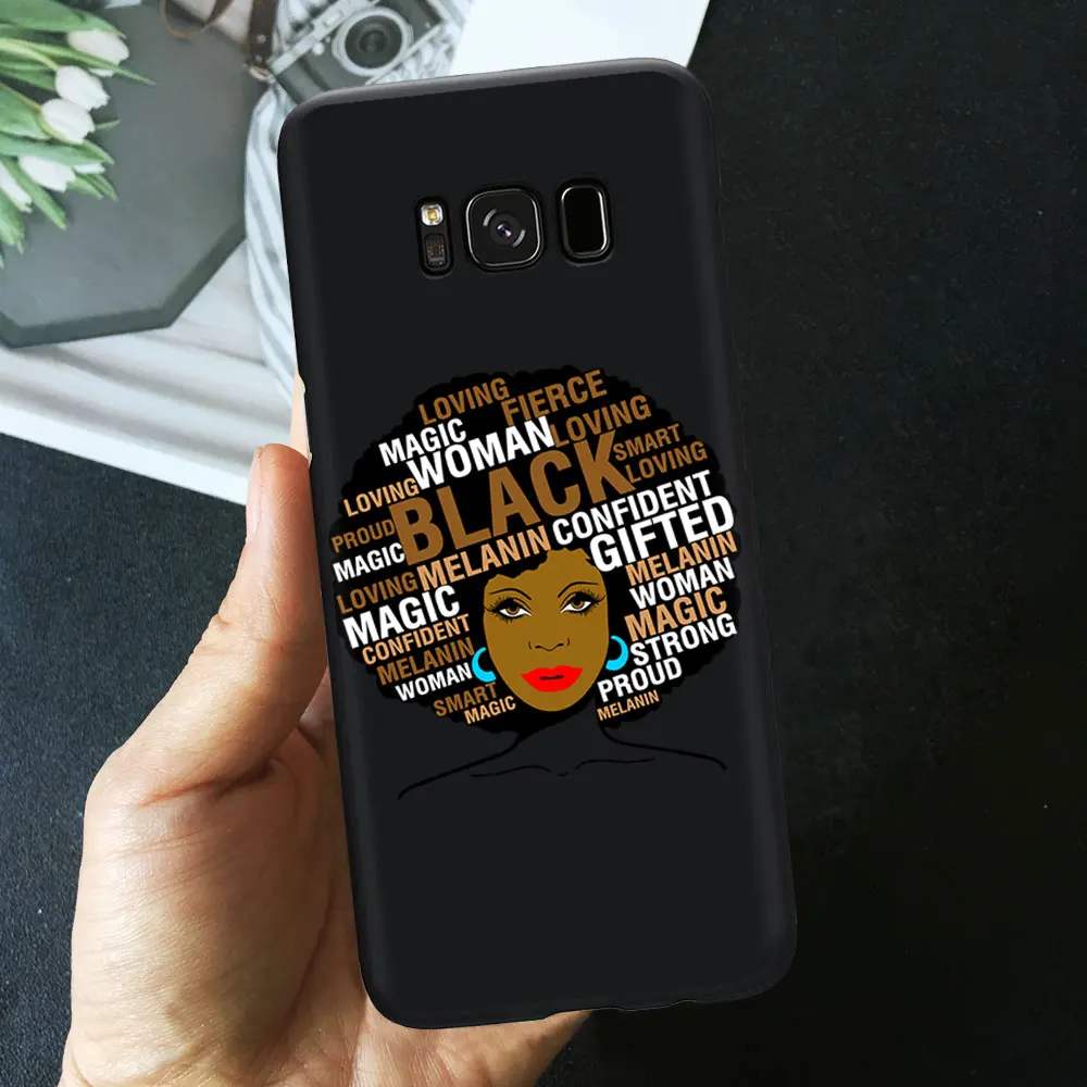 Чехол для телефона Melanin Poppin queen для samsung S10 S9 S8 Plus S7 S7 Edge S10 E Afro Black Girl Magic rock Мягкий силиконовый чехол из ТПУ - Цвет: TPU A1078