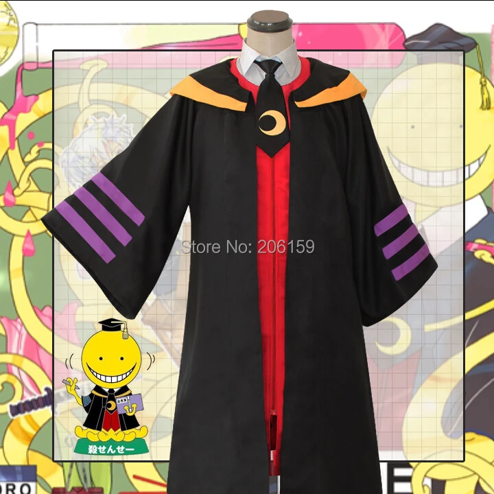 

Assassination Classroom Cosplay Korosensei Costume Men's Cosplay Cloak Cosplay Capes Black Robe For Men Halloween Clothing