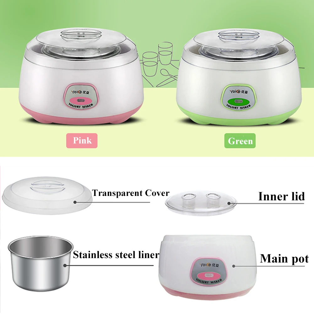Automatic Yoghurt Machine DIY Tool Stainless Steel 220V Multifunctional Yogurt Maker Natto Rice Wine Machine Liner No Split Cup