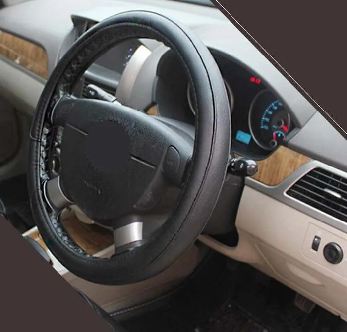 

rete automobile 38cm Universal Car Steering Wheel Cover antislip fashion PU leather black/cream/gray option