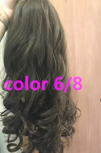Чудо парик, Европейский Реми блонд спортивный бандаж, пони парик, необработанные волосы(Кошерный парик) Tsingtaowigs - Цвет: Co 6 and 8 mixed
