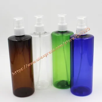 

500ml clear/blue/brown/green PET bottle with white pump.lotion/hand wash/Shampoo/moisturizer/facial water bottle