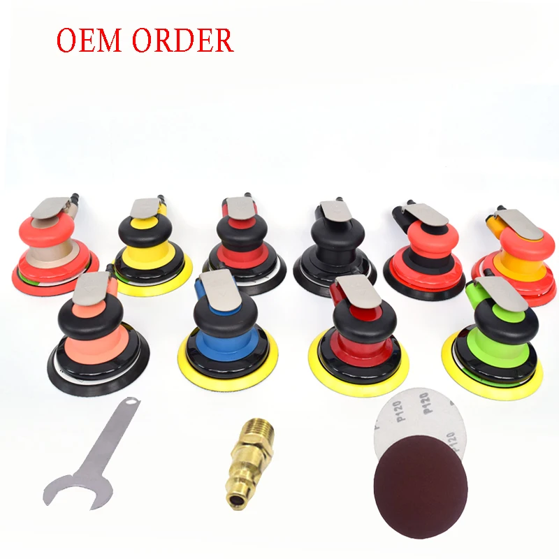 

OEM Pneumatic Sanders Air Tools Palm Orbital Sander Polisher 5 Inch 75mm Circle Round Pad OSN-50HE VE New style