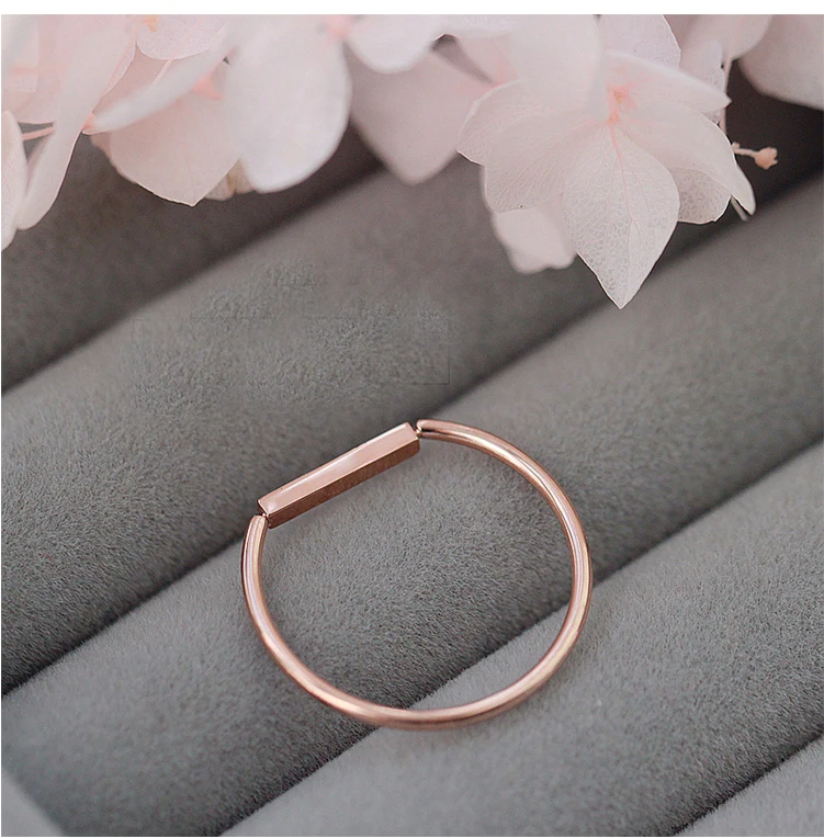 Yun ruo Новое поступление модные квадратные кольца для влюбленных розового золотистого цвета женский подарок вечерние титановые стальные ювелирные изделия наивысшего качества никогда не выцветают