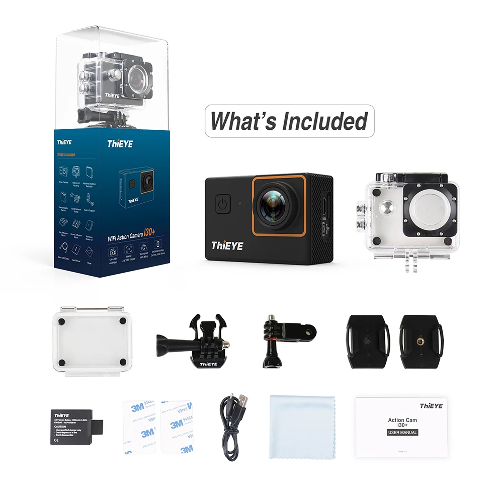 ThiEYE i30+ WIFI 4K Full HD Action Camera Waterproof 2.0'' Screen Action Cam Biking Diving Underwater Cam Sports Camera 