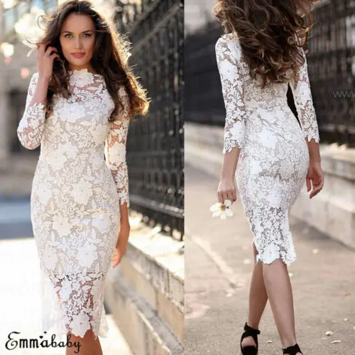 white lace bodycon midi dress