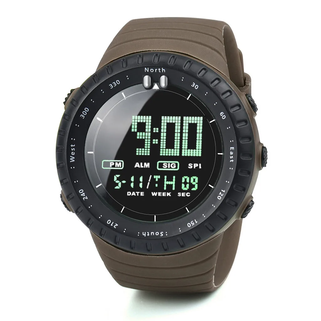 Модные Военные спортивные мужские часы с цифровым дисплеем, водонепроницаемые, ступенчатые, силиконовые часы, топ, люксовый бренд, светодиодный, мужские наручные часы A5