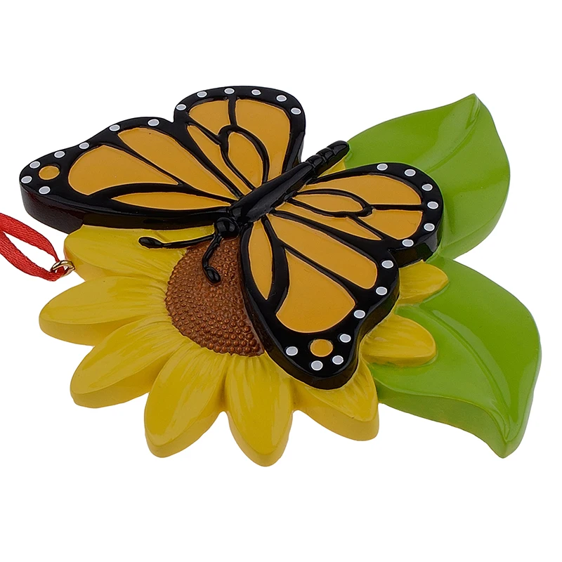 Personalized Butterfly Decorative Hanging Ornaments with big yellow sunflower