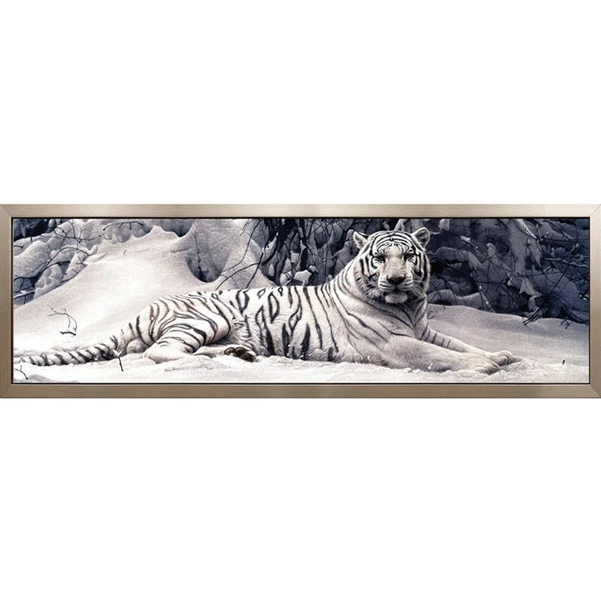 3D Diamond Mosaic DIY Painting Cross Stitch Pattern Resin Square Drill Embroidery White Tiger Full |