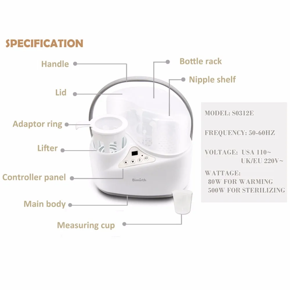 New 4 in 1 Baby Bottle Warmer Breast Sterilizer Multi-functional Breast Milk Heater Food Steam Heating Electric Sterilizer  (19)