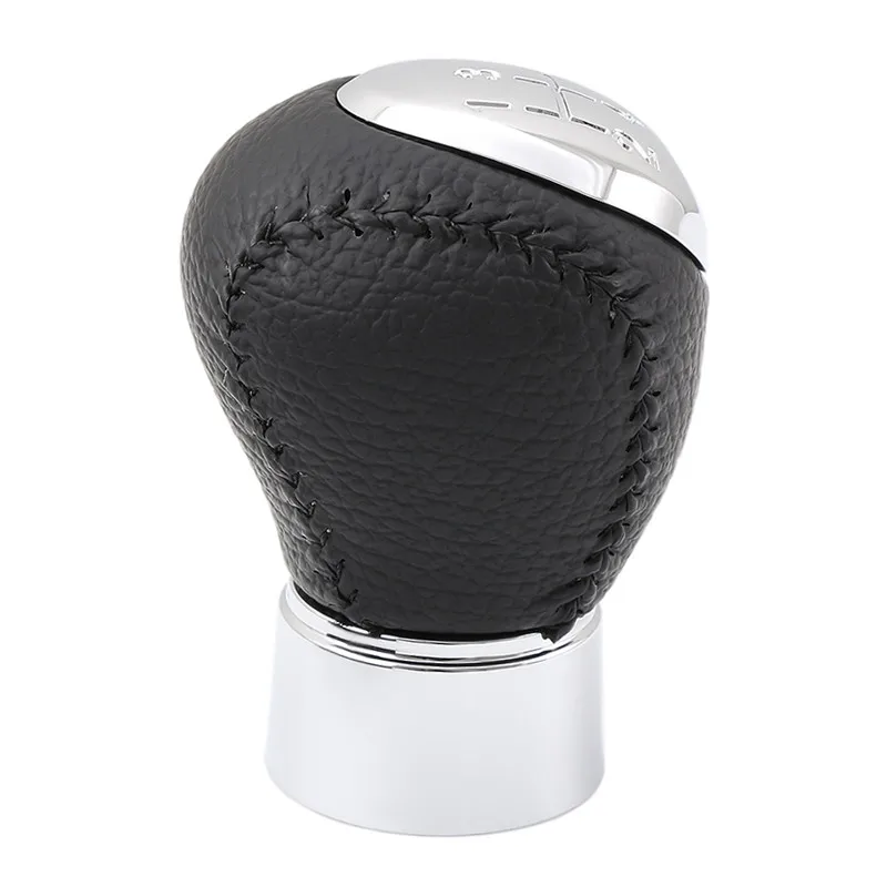 VCiiC-Black-Chrome-5-Speed-Leather-Manual-Gear-Stick-Shift-Knob-For-Mazda-3-5-6