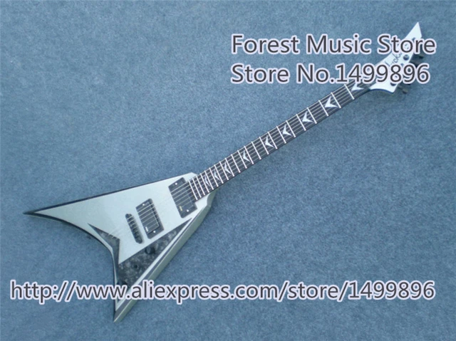 Cheap New Arrival Silver Finish Chinese Jackson Flying V Guitars Electric Rosewood Fretboard Guitar Neck In Stock