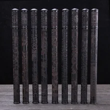 Ébano escultura en relieve tubo de incienso palo de almacenamiento de incienso botella electrodomésticos accesorios para la ceremonia del té Vintage decoración artesanías