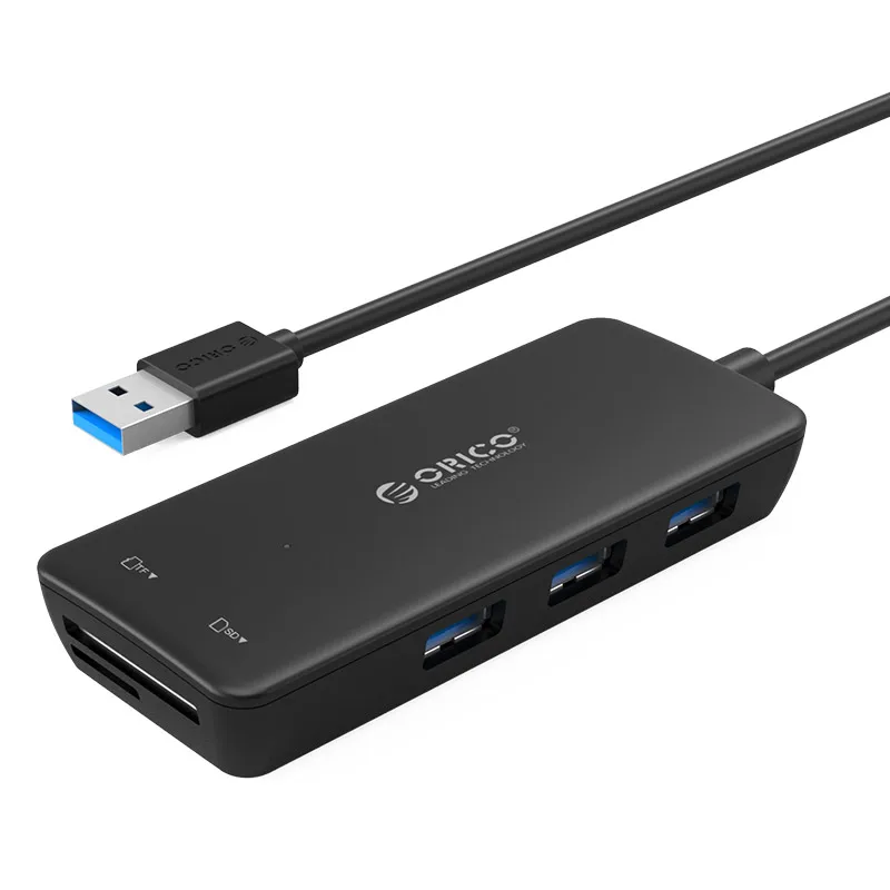 Usb-концентратор 3 порта USB 3,0 концентратор Высокоскоростной многопортовый usb-адаптер 2 в 1 usb3.0 концентратор SD/TF кардридер для ПК ноутбука, H3TS-U3