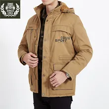 ZHAN DI JI PU бренд плюс размер 6XL 7XL мужские зимние куртки шерстяная подкладка теплая парка для мужчин 170-190