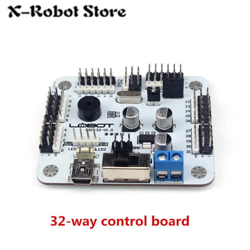 6 24 32 канальный робот Серводвигатель Плата управления и PS2 контроллер+ приемник для Hexapod манипулятор механический рычаг двуногий робот - Цвет: 32 control board