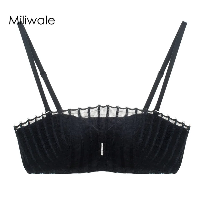 

New arrival spring sexy women underwear lace 3/4 A B cup plunge adjusted convertible straps black bra B1610
