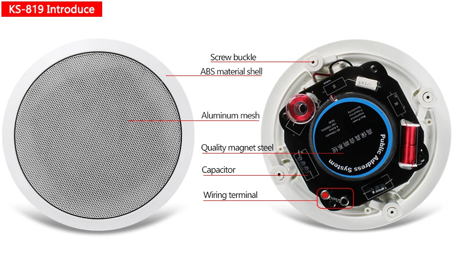 Top Oupushi Home Theater System 250W AV Karaoke Amplifier 8 Ohm Digital Stereo Echo Ceiling Speaker 30W Coaxial Wall Speaker 6