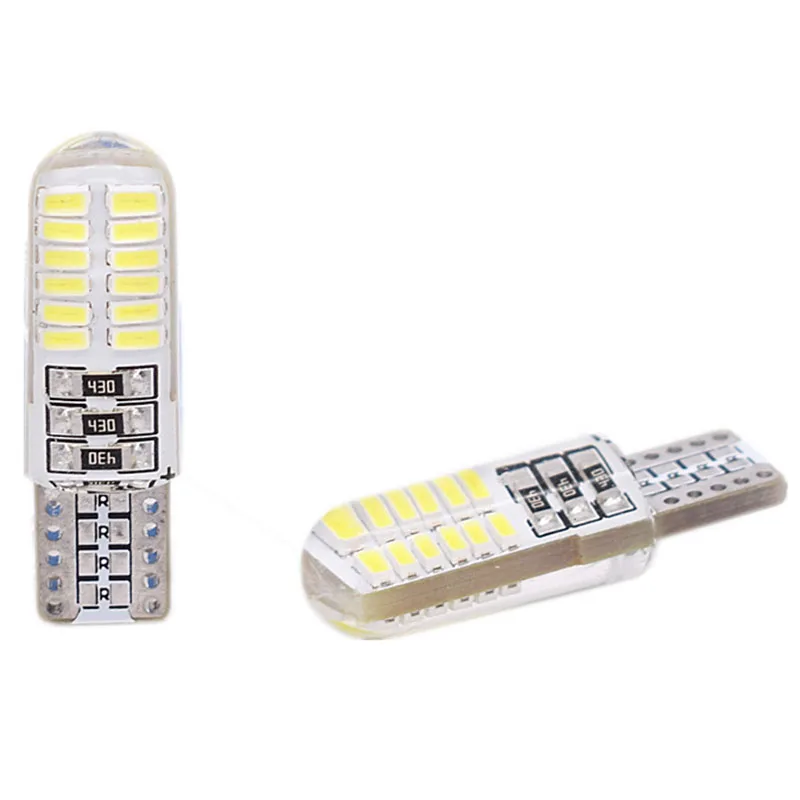 2PCS T10 194 2825 WY5W W5W 4014 LED Silica Gel Waterproof Wedge Light 501 Silicone Shell Car Reading Dome Lamp Auto Parking Bulb (3)