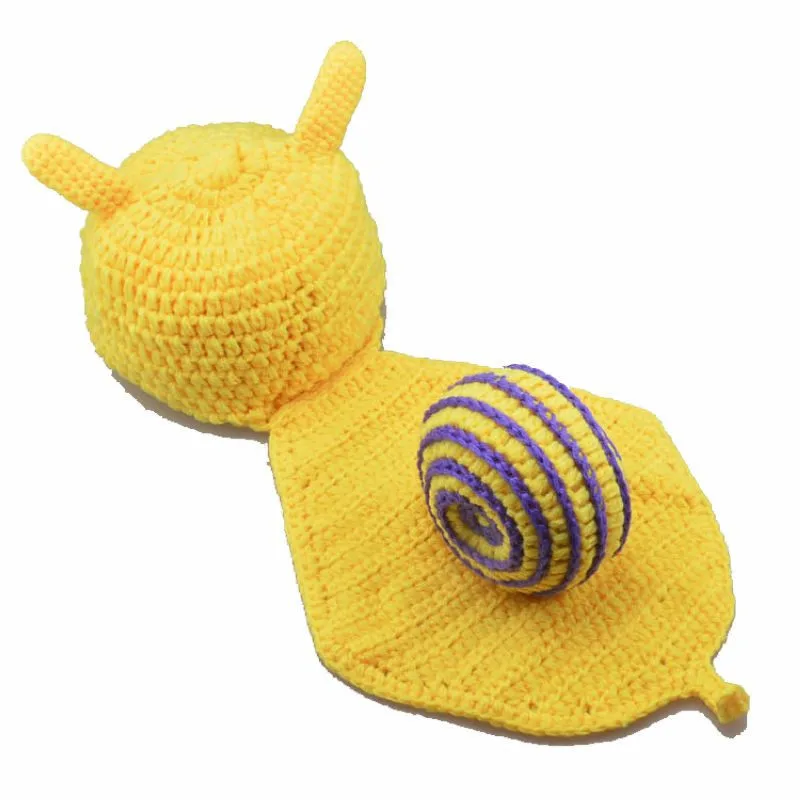 Cute Baby Snail Crochet Beanie Hat Clothes Infant Newborn Handmade Snail Baby Photography Props